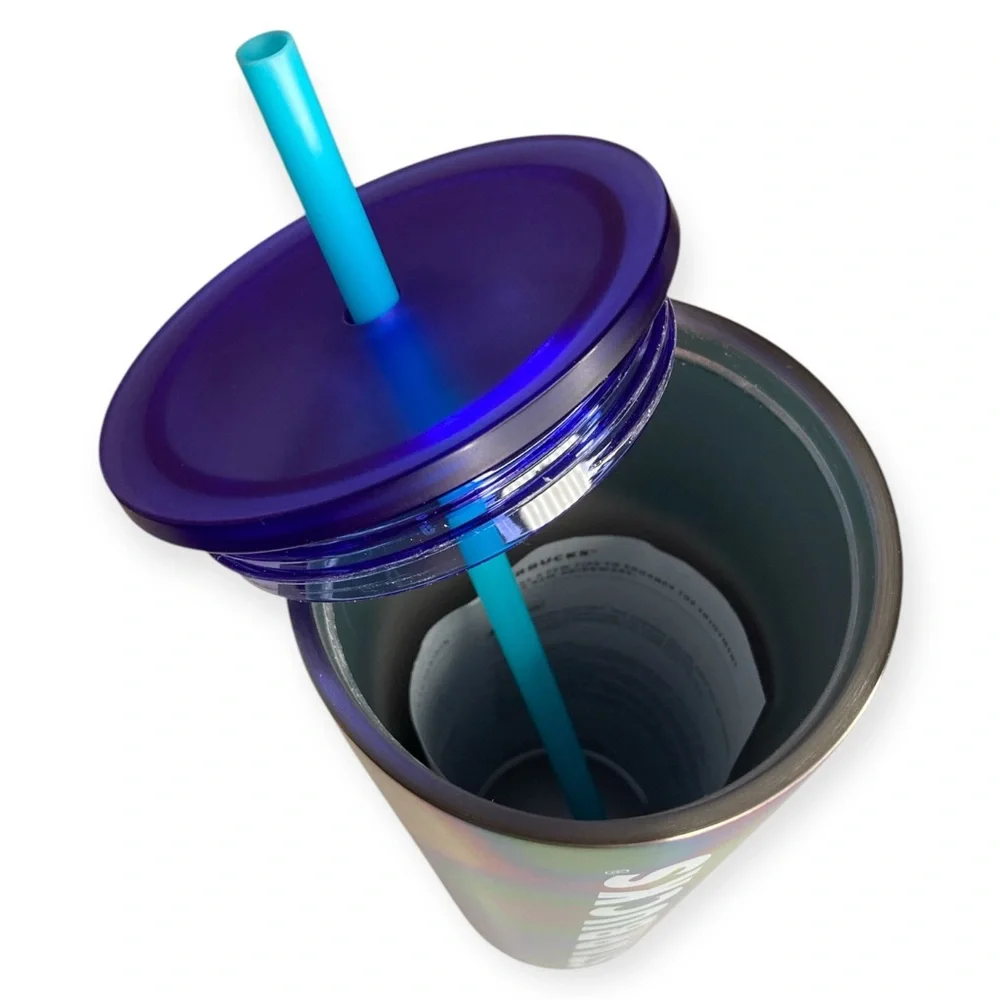 Starbucks Tumbler 2023 Rainbow Oil Slick Stainless Steel Tumbler 24 oz Venti Cup